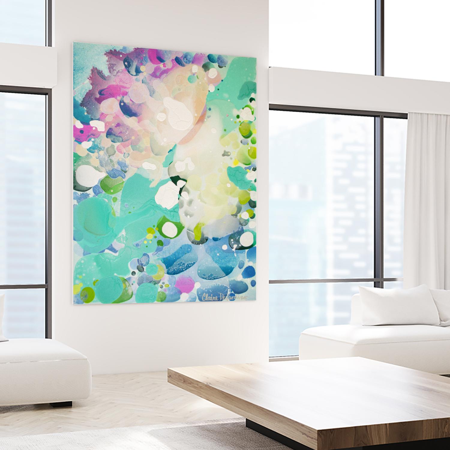 Little Kitten by Claire Desjardins on GIANT ART - blue abstract