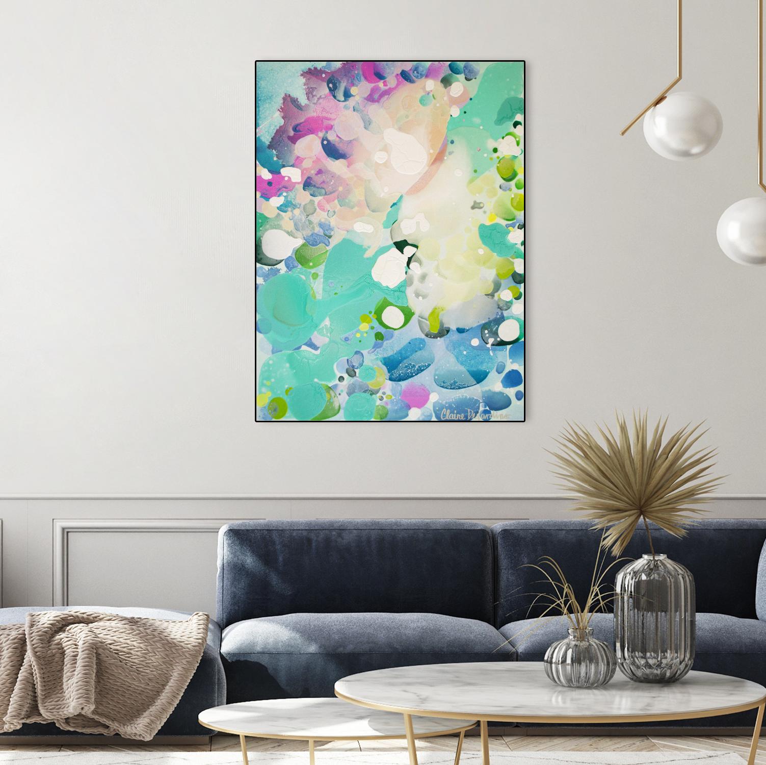 Little Kitten by Claire Desjardins on GIANT ART - blue abstract