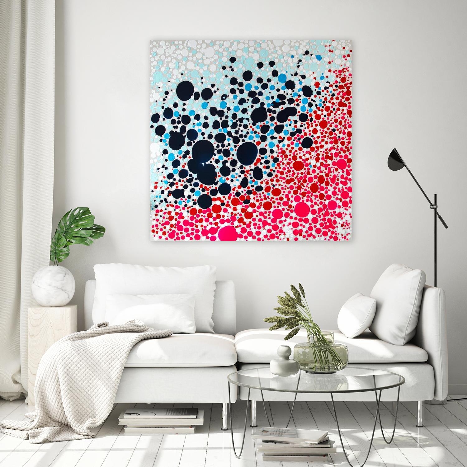 Puddles of people by Claire Desjardins on GIANT ART - red abstract bubbles