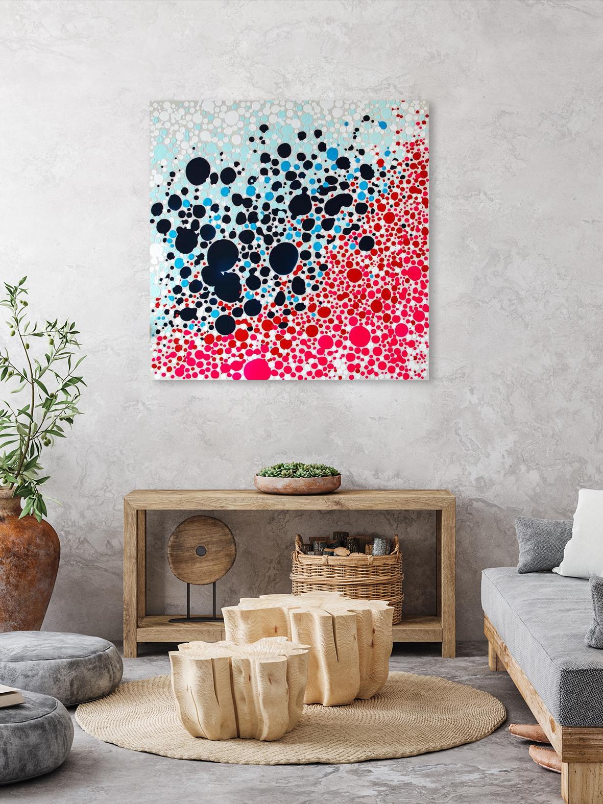 Puddles of people by Claire Desjardins on GIANT ART - red abstract bubbles