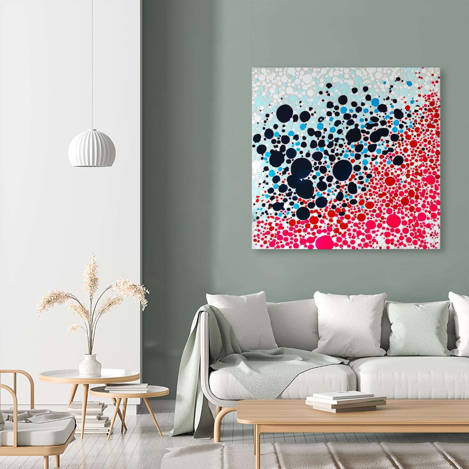 Puddles of people by Claire Desjardins on GIANT ART - red abstract bubbles