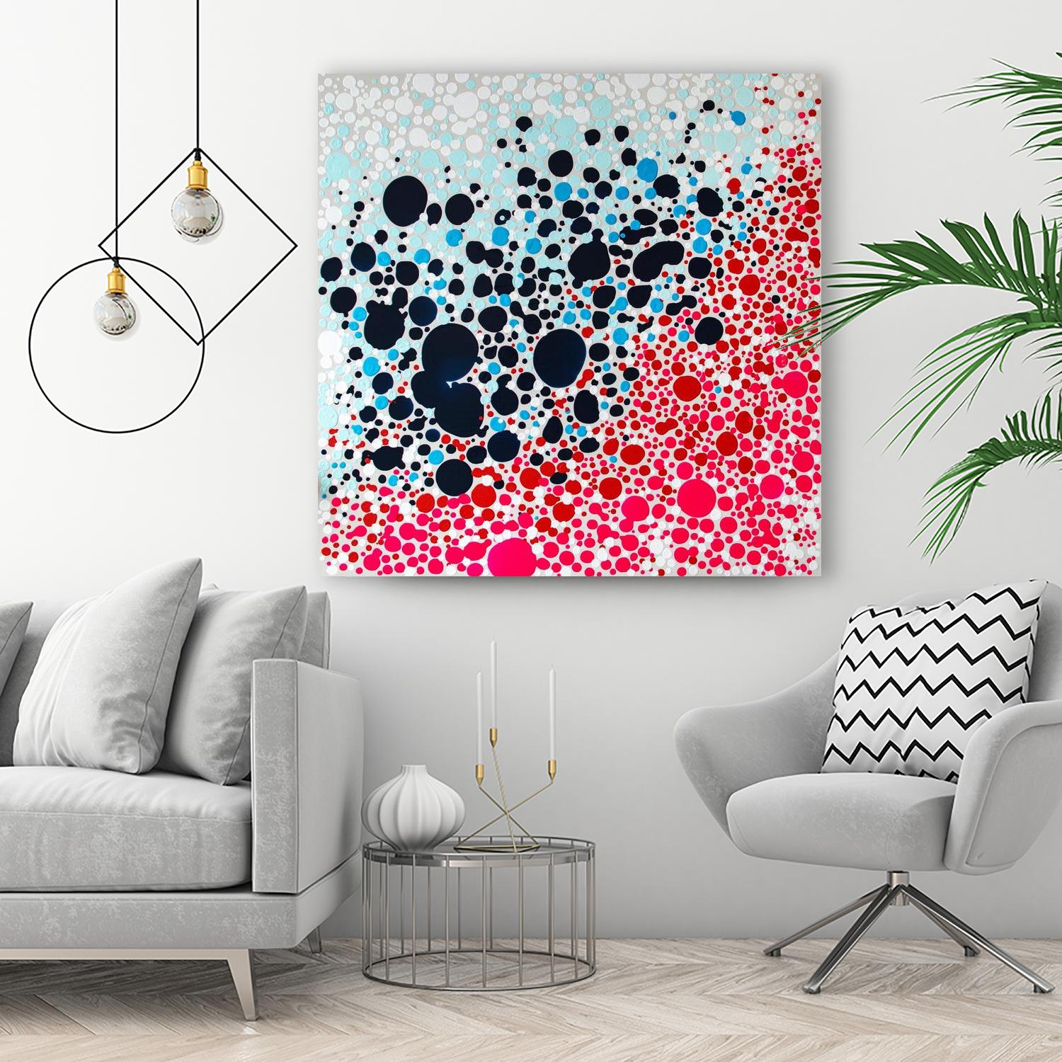 Puddles of people by Claire Desjardins on GIANT ART - red abstract bubbles