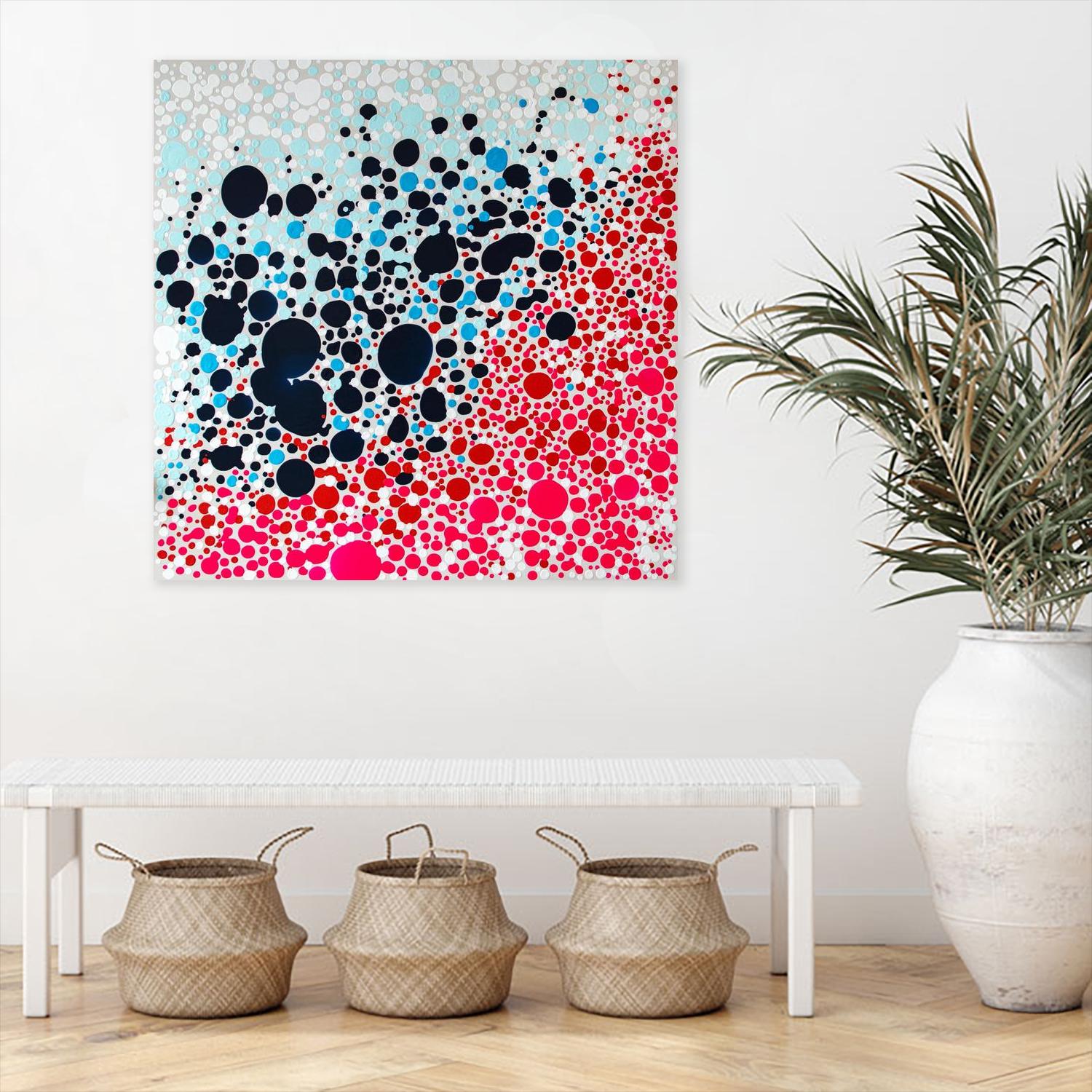 Puddles of people by Claire Desjardins on GIANT ART - red abstract bubbles