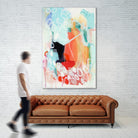 Cherry Creamsicle love by Claire Desjardins on GIANT ART - red abstract pastel