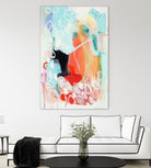 Cherry Creamsicle love by Claire Desjardins on GIANT ART - red abstract pastel