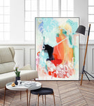 Cherry Creamsicle love by Claire Desjardins on GIANT ART - red abstract pastel