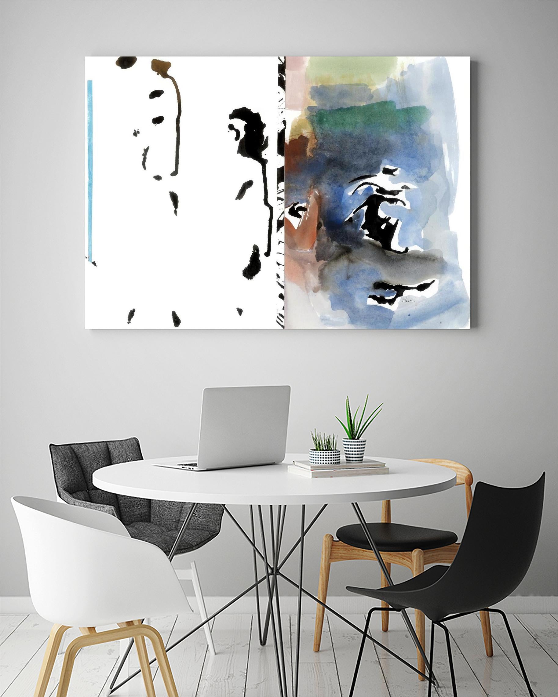 Caballeros Collage by Diane Lambin on GIANT ART - blue abstract