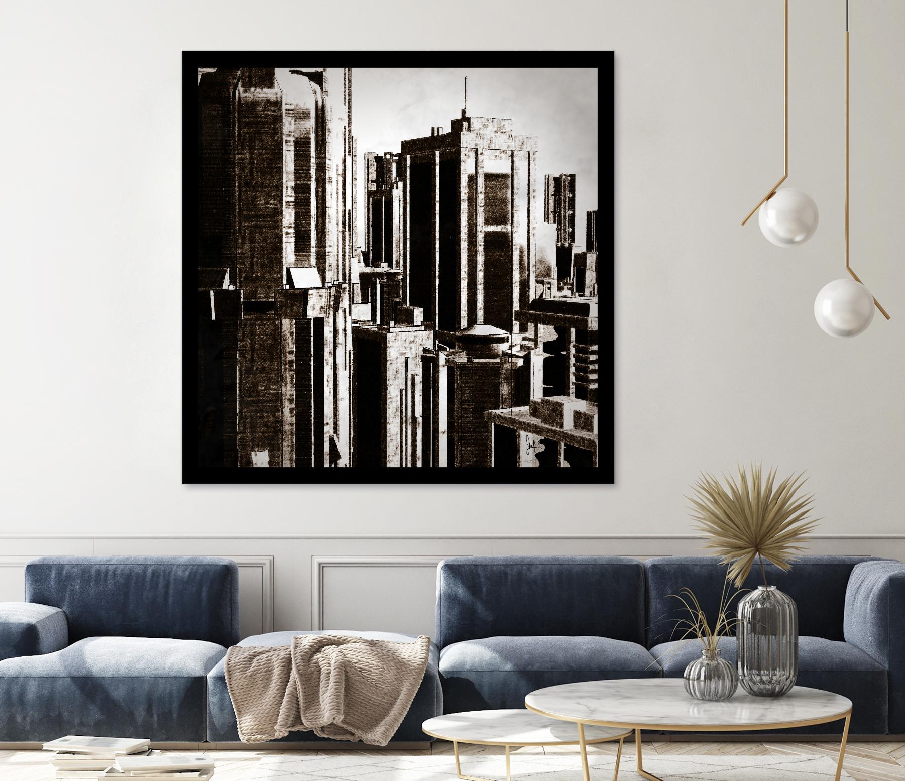 Megapolis 3 by Jefd on GIANT ART - black digital buildings