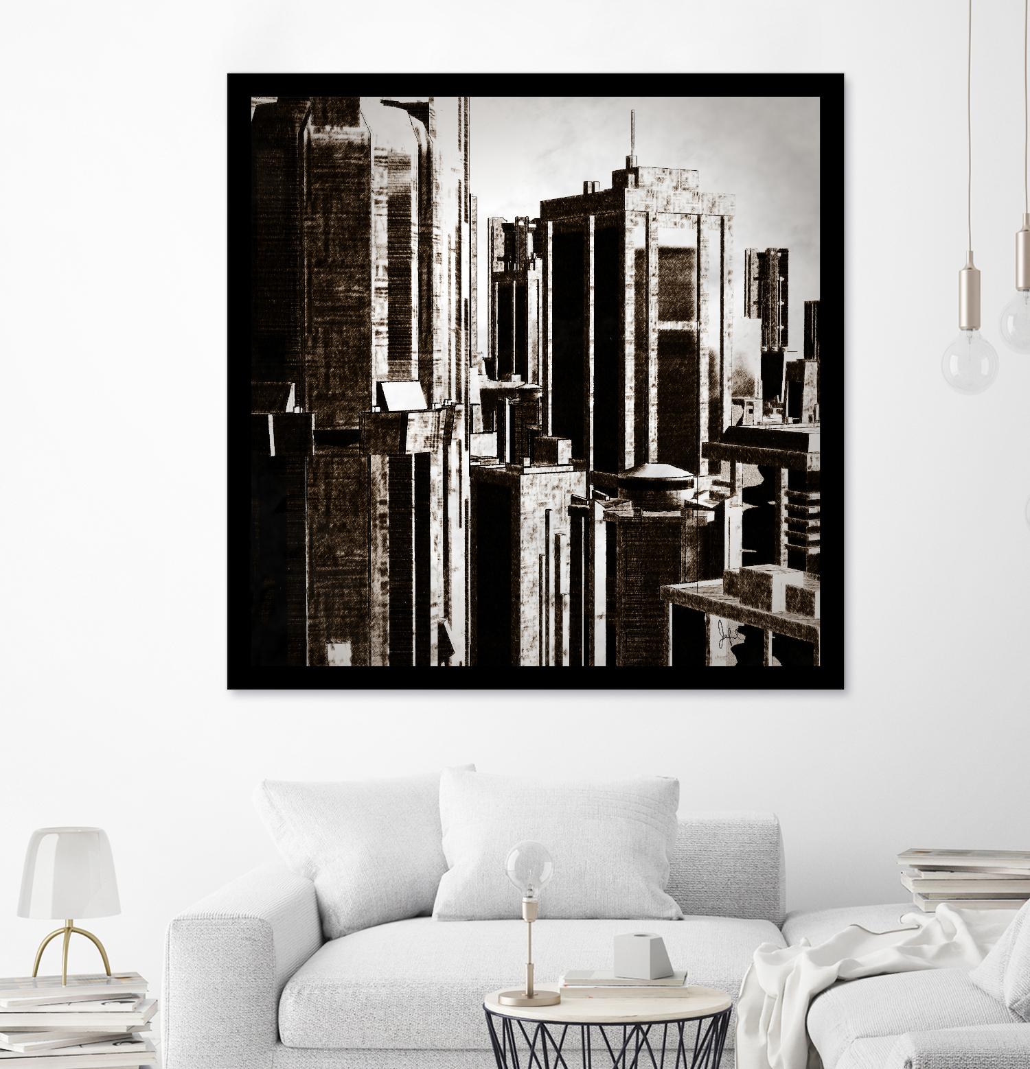 Megapolis 3 by Jefd on GIANT ART - black digital buildings