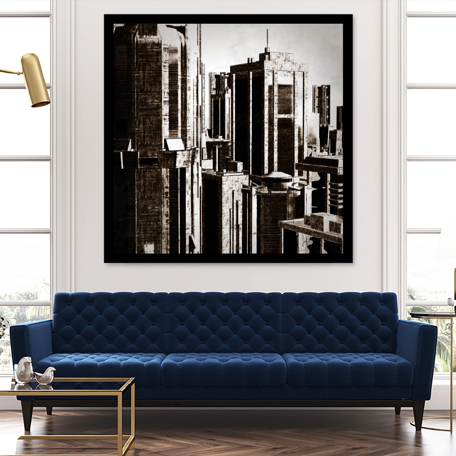 Megapolis 3 by Jefd on GIANT ART - black digital buildings