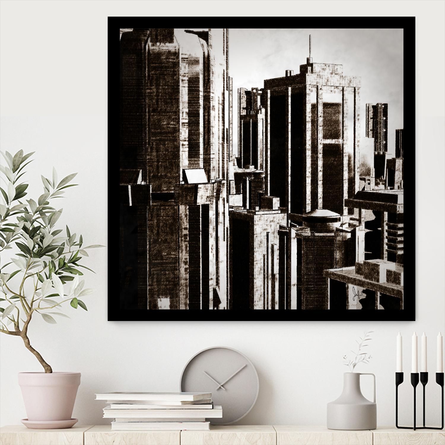 Megapolis 3 by Jefd on GIANT ART - black digital buildings