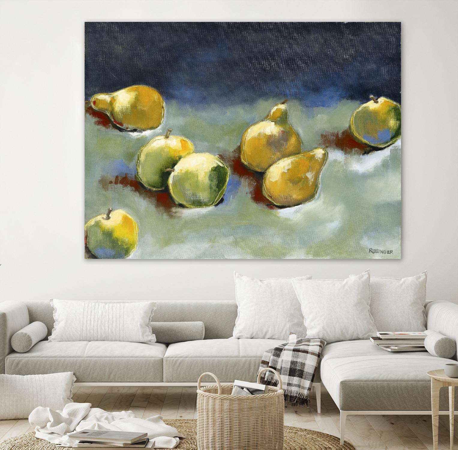 Sun-Kissed Fruit by Bram Rubinger on GIANT ART - green still life apple