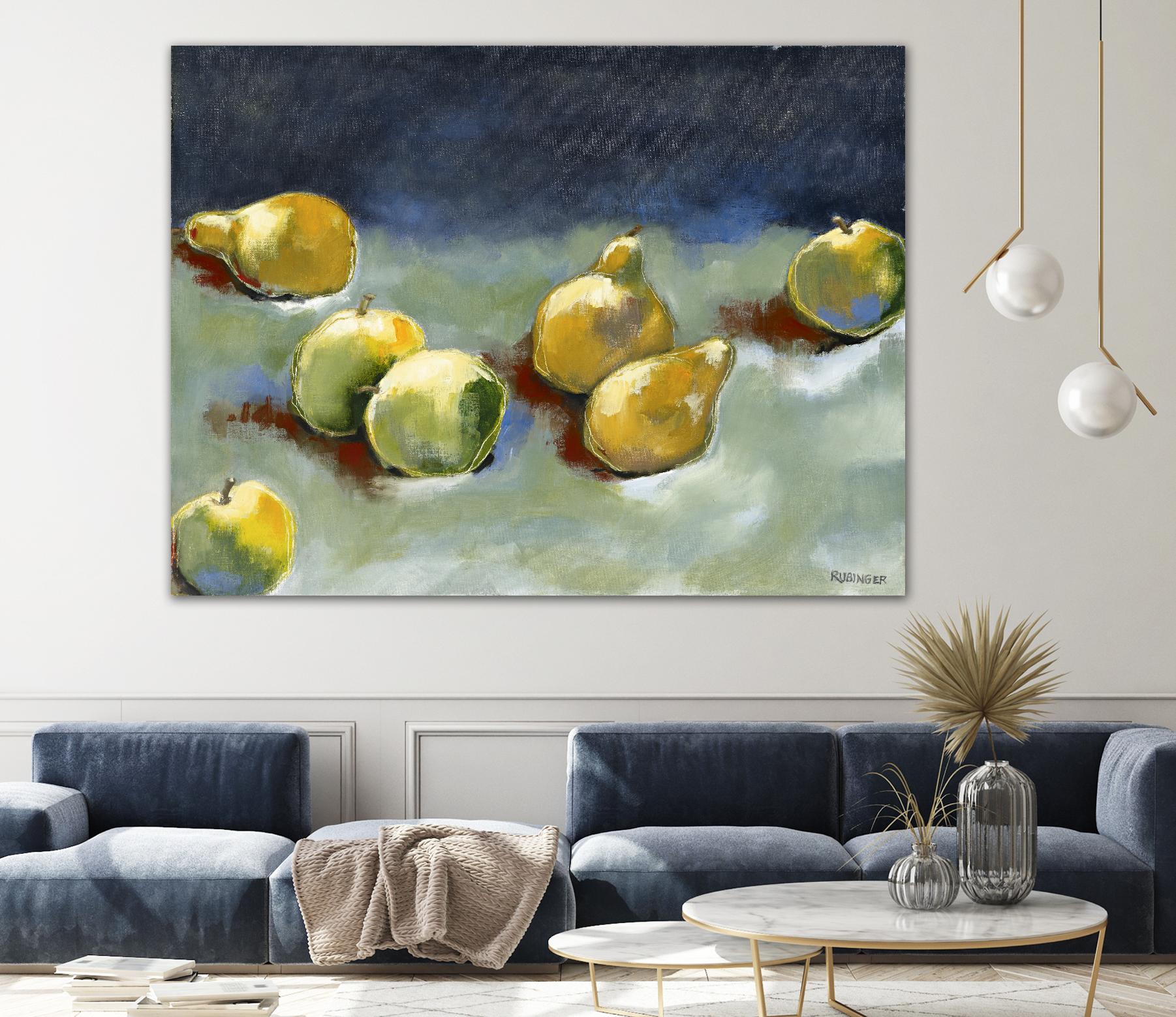 Sun-Kissed Fruit by Bram Rubinger on GIANT ART - green still life apple