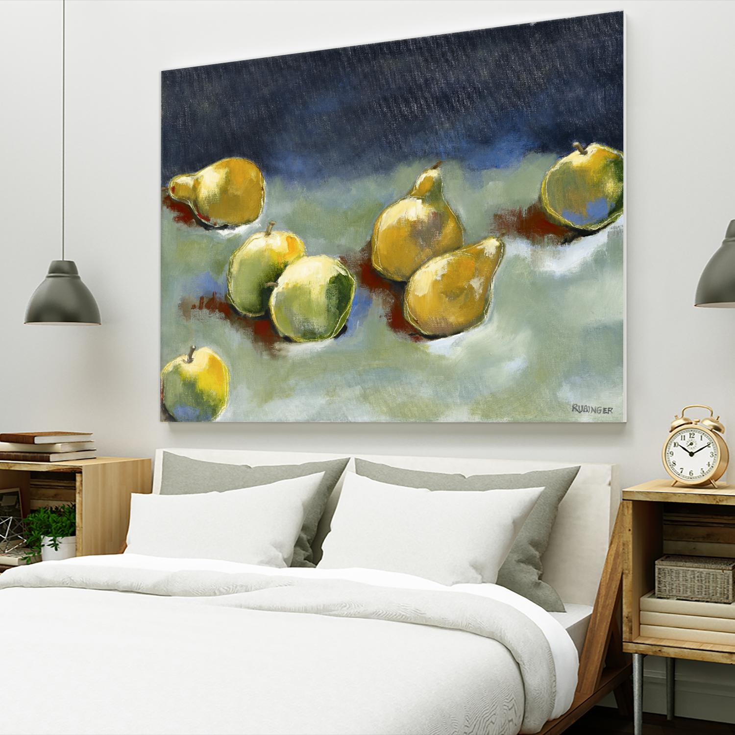 Sun-Kissed Fruit by Bram Rubinger on GIANT ART - green still life apple