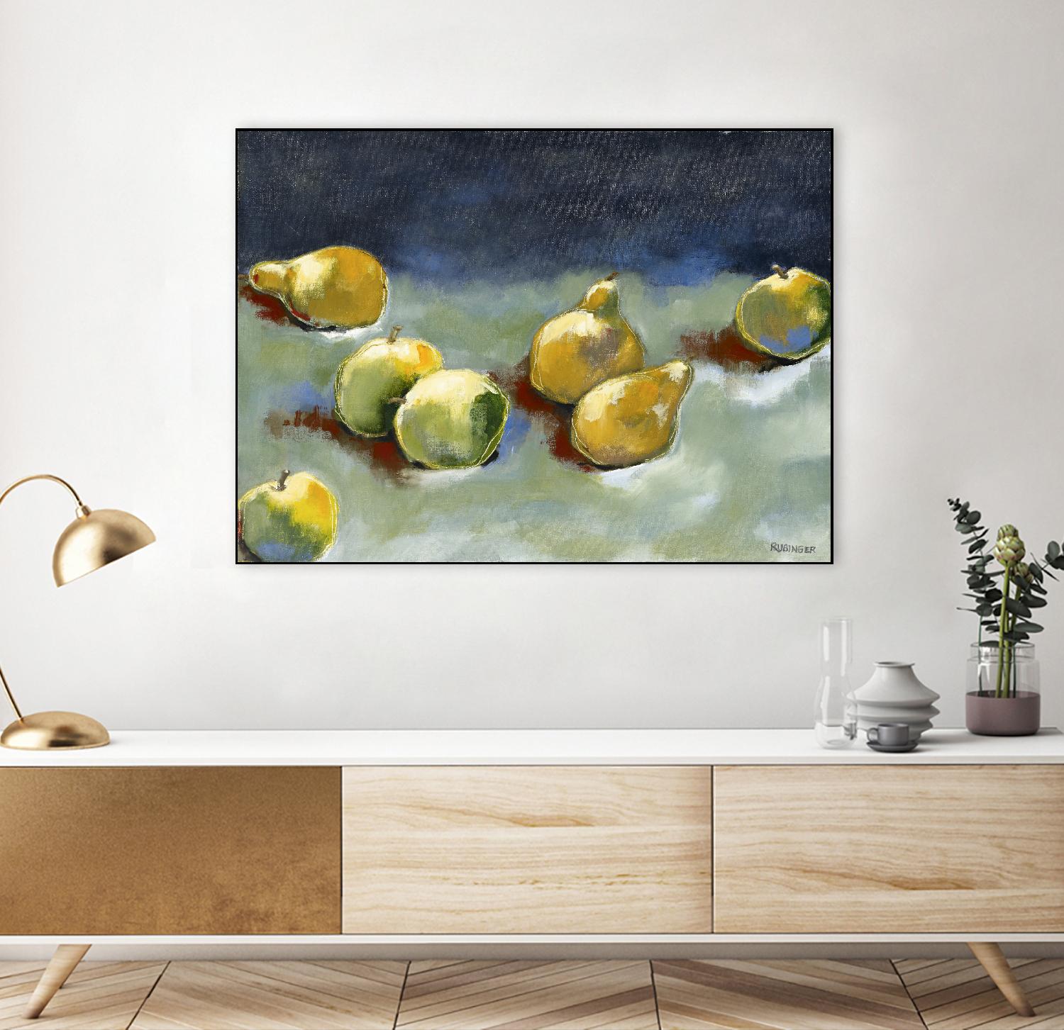 Sun-Kissed Fruit by Bram Rubinger on GIANT ART - green still life apple