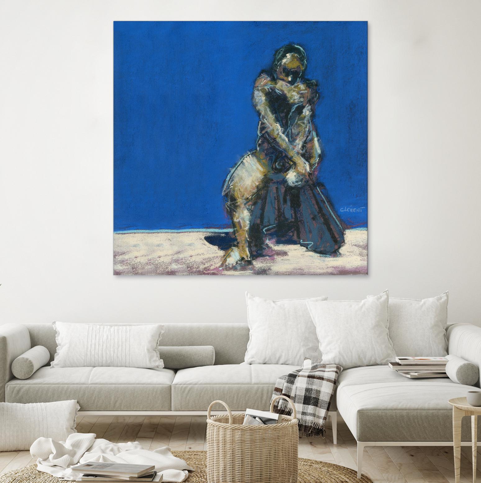 Dymas by Jacques Clement on GIANT ART - blue figurative corps nu
