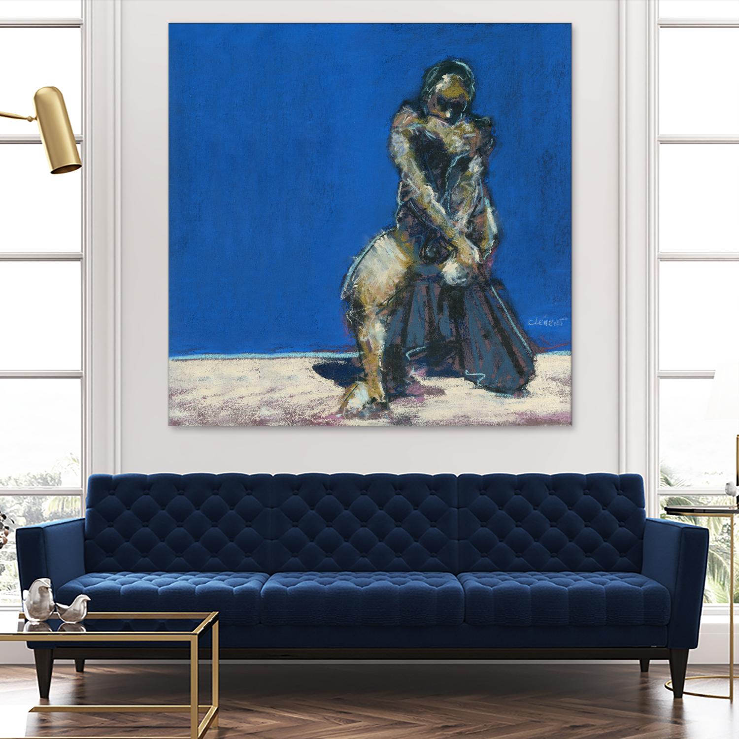 Dymas by Jacques Clement on GIANT ART - blue figurative corps nu