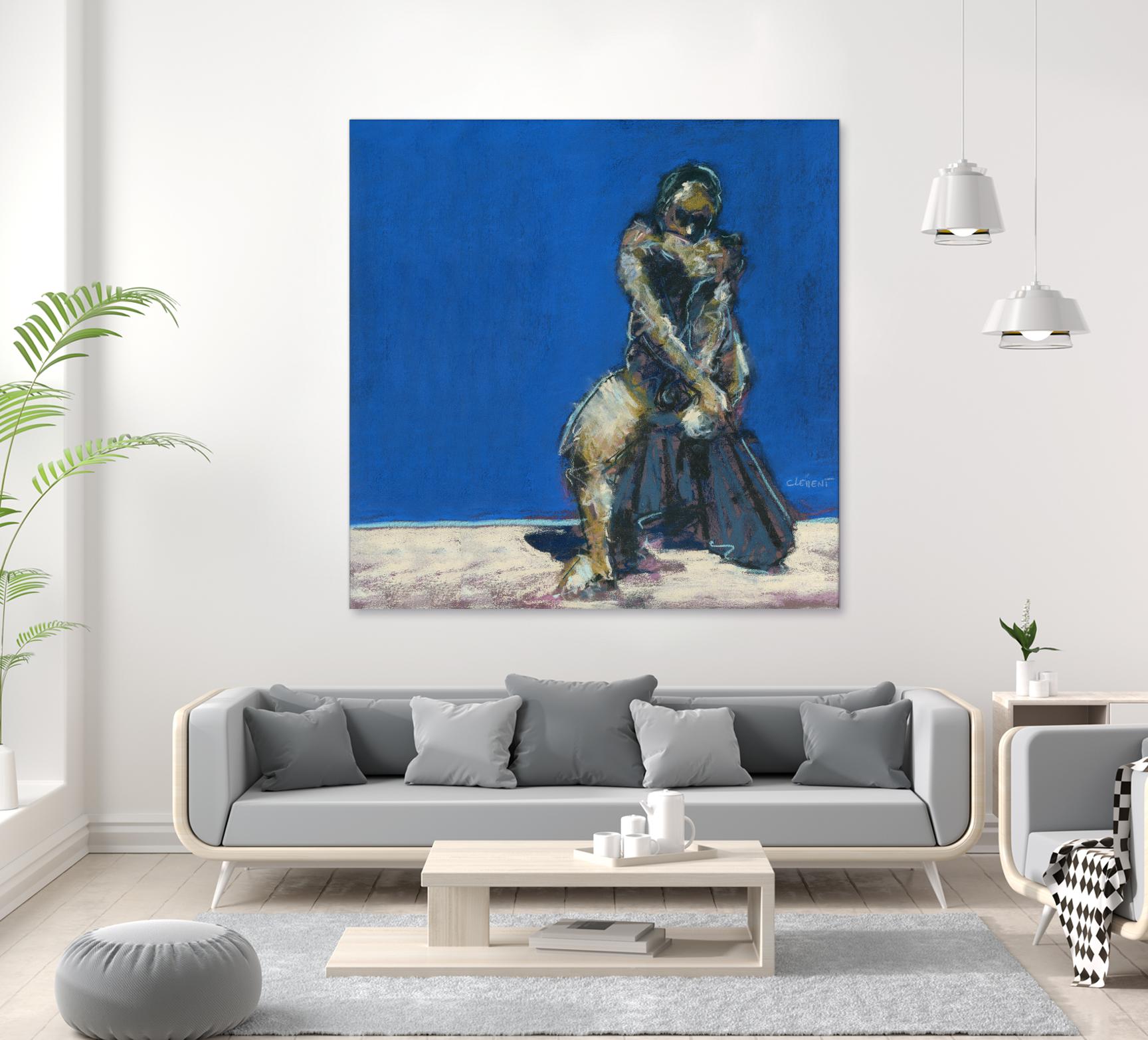 Dymas by Jacques Clement on GIANT ART - blue figurative corps nu