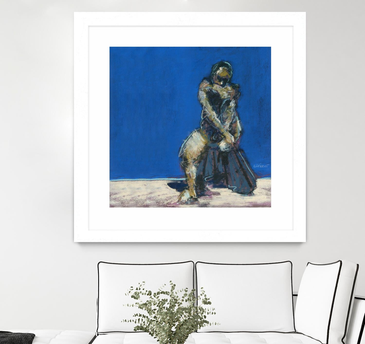 Dymas by Jacques Clement on GIANT ART - blue figurative corps nu