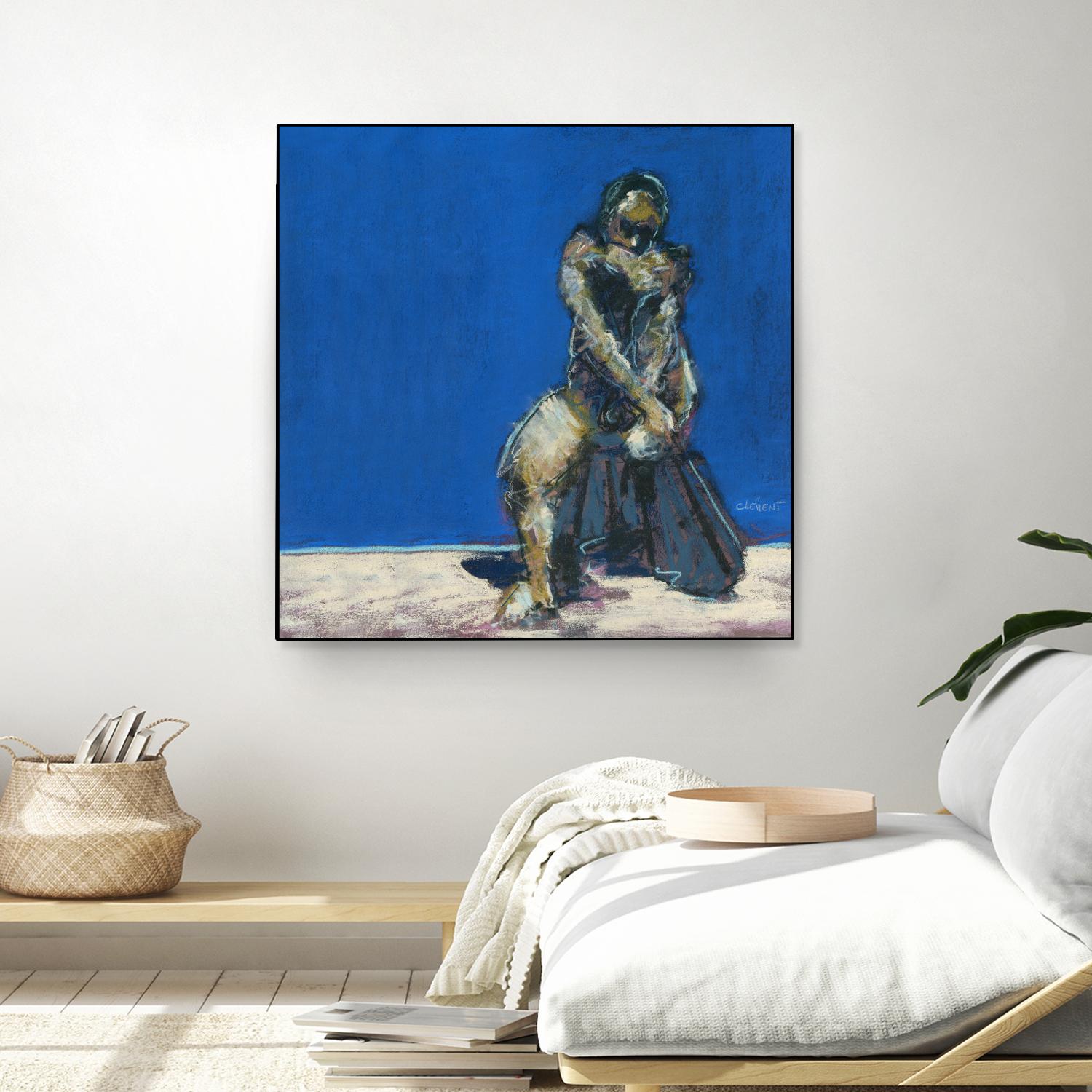 Dymas by Jacques Clement on GIANT ART - blue figurative corps nu