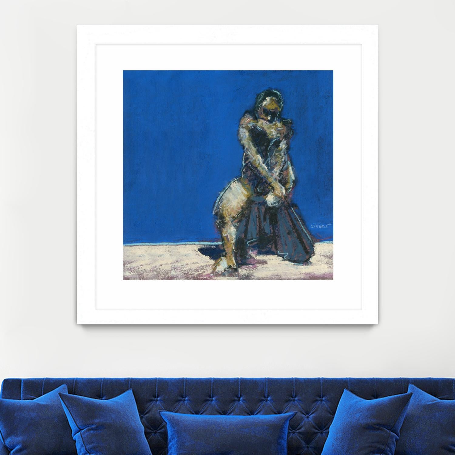 Dymas by Jacques Clement on GIANT ART - blue figurative corps nu