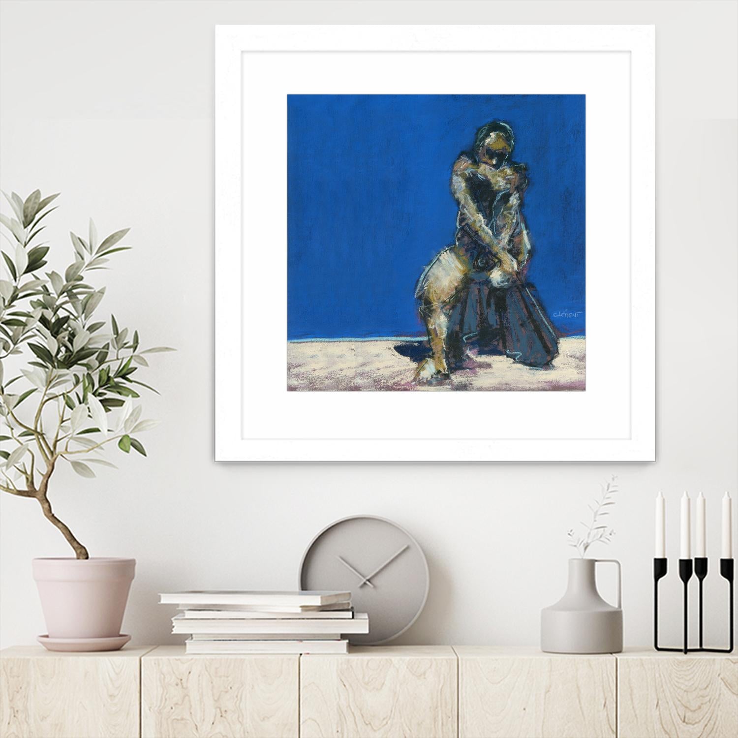 Dymas by Jacques Clement on GIANT ART - blue figurative corps nu