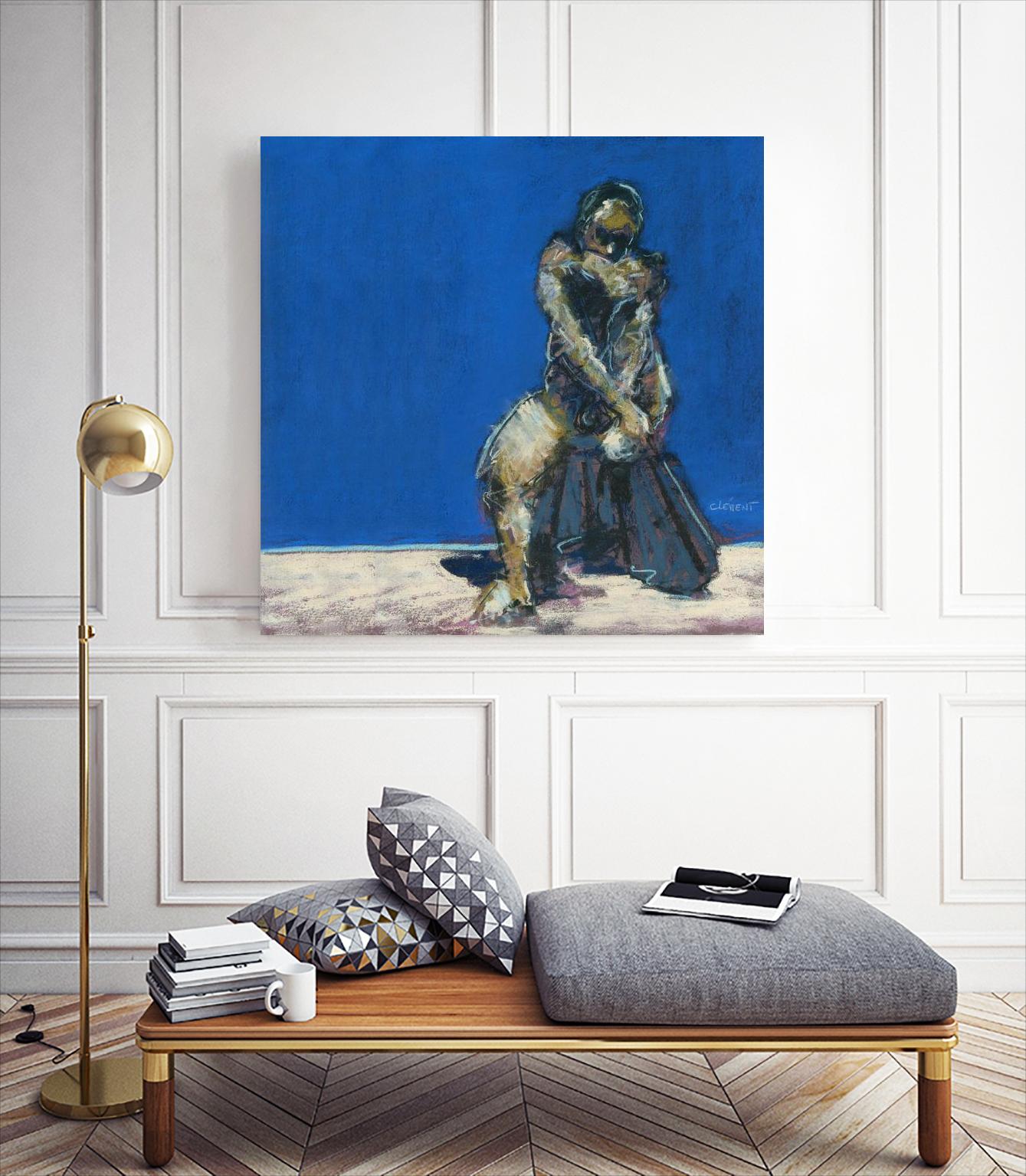 Dymas by Jacques Clement on GIANT ART - blue figurative corps nu