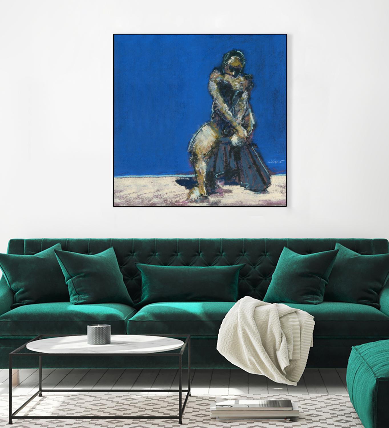 Dymas by Jacques Clement on GIANT ART - blue figurative corps nu