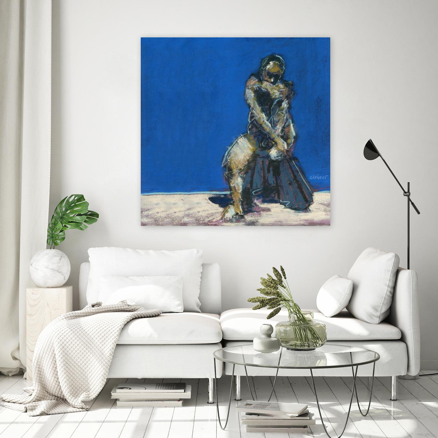 Dymas by Jacques Clement on GIANT ART - blue figurative corps nu