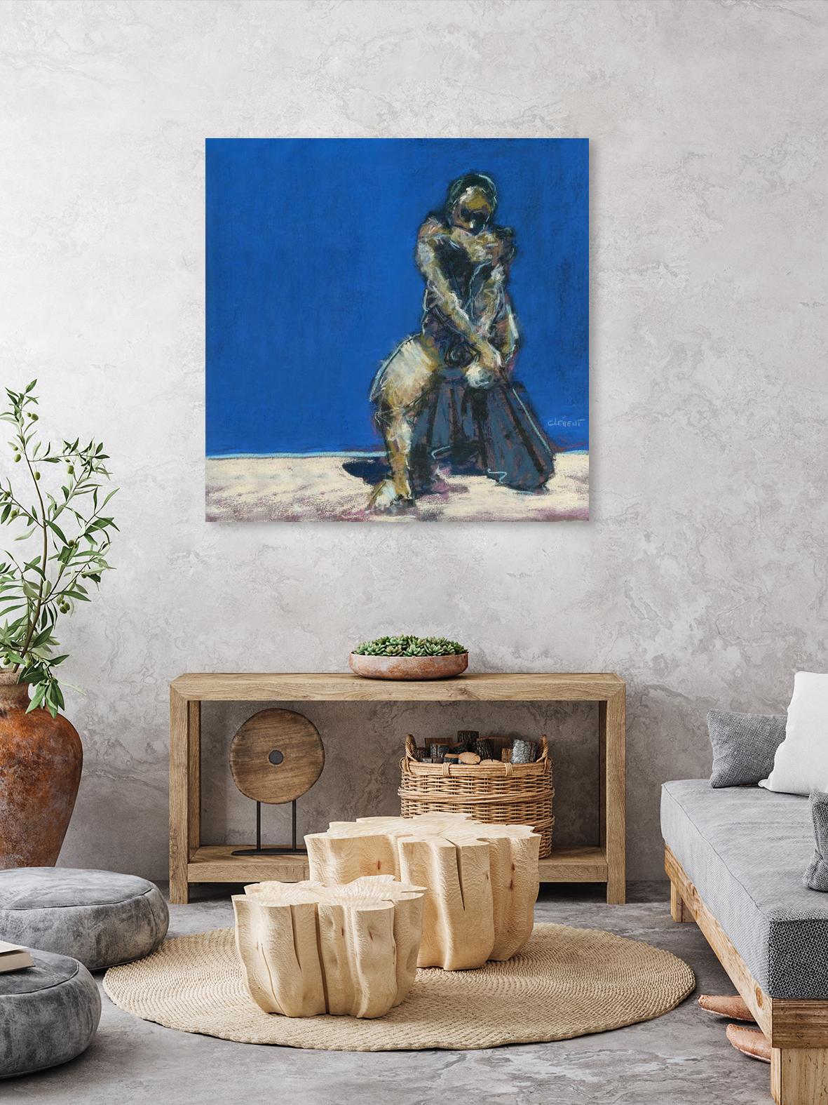 Dymas by Jacques Clement on GIANT ART - blue figurative corps nu