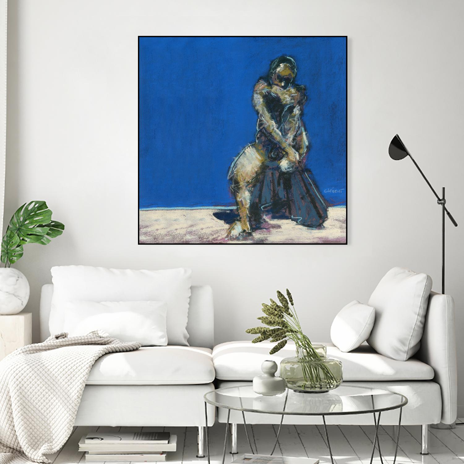 Dymas by Jacques Clement on GIANT ART - blue figurative corps nu