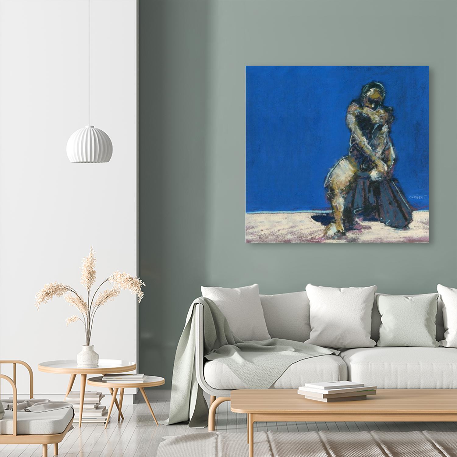 Dymas by Jacques Clement on GIANT ART - blue figurative corps nu