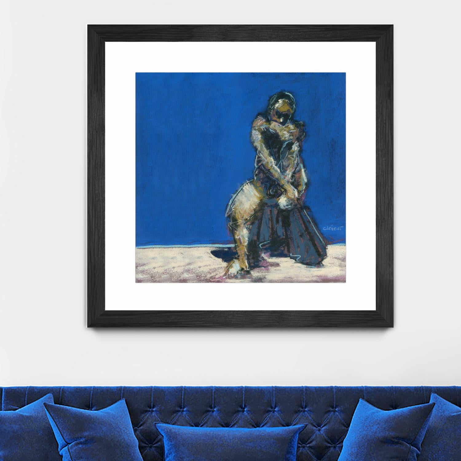 Dymas by Jacques Clement on GIANT ART - blue figurative corps nu