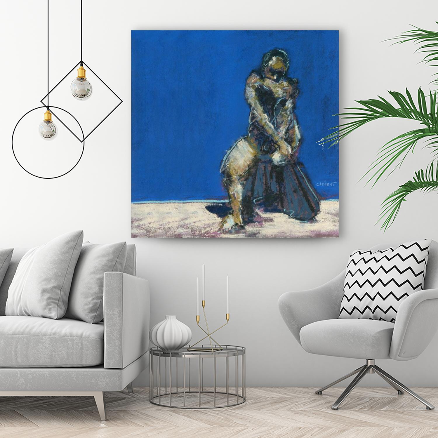 Dymas by Jacques Clement on GIANT ART - blue figurative corps nu