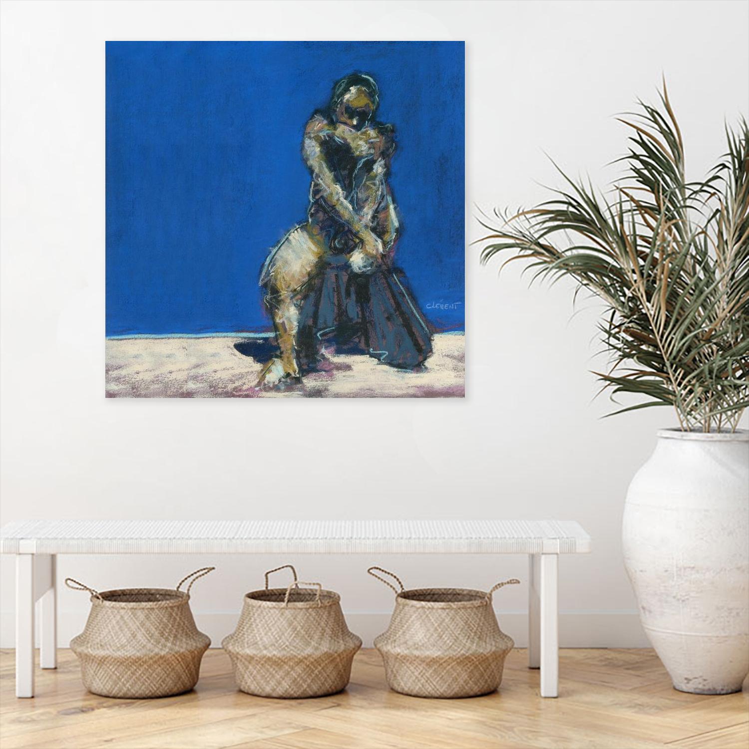 Dymas by Jacques Clement on GIANT ART - blue figurative corps nu