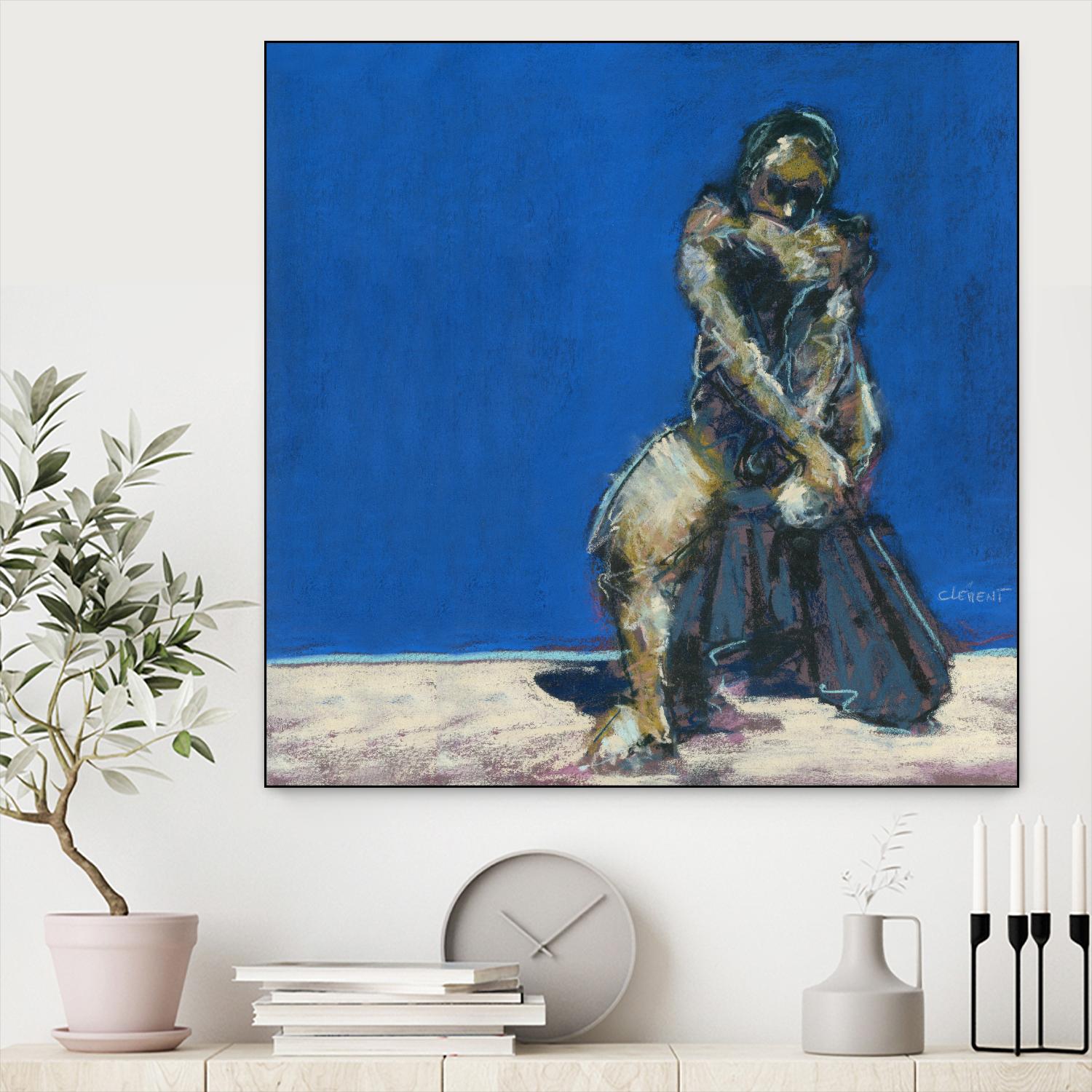 Dymas by Jacques Clement on GIANT ART - blue figurative corps nu
