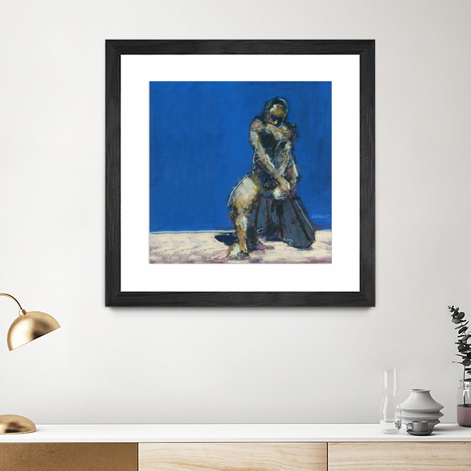 Dymas by Jacques Clement on GIANT ART - blue figurative corps nu