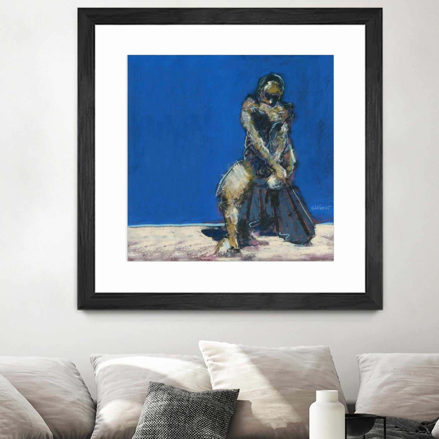 Dymas by Jacques Clement on GIANT ART - blue figurative corps nu