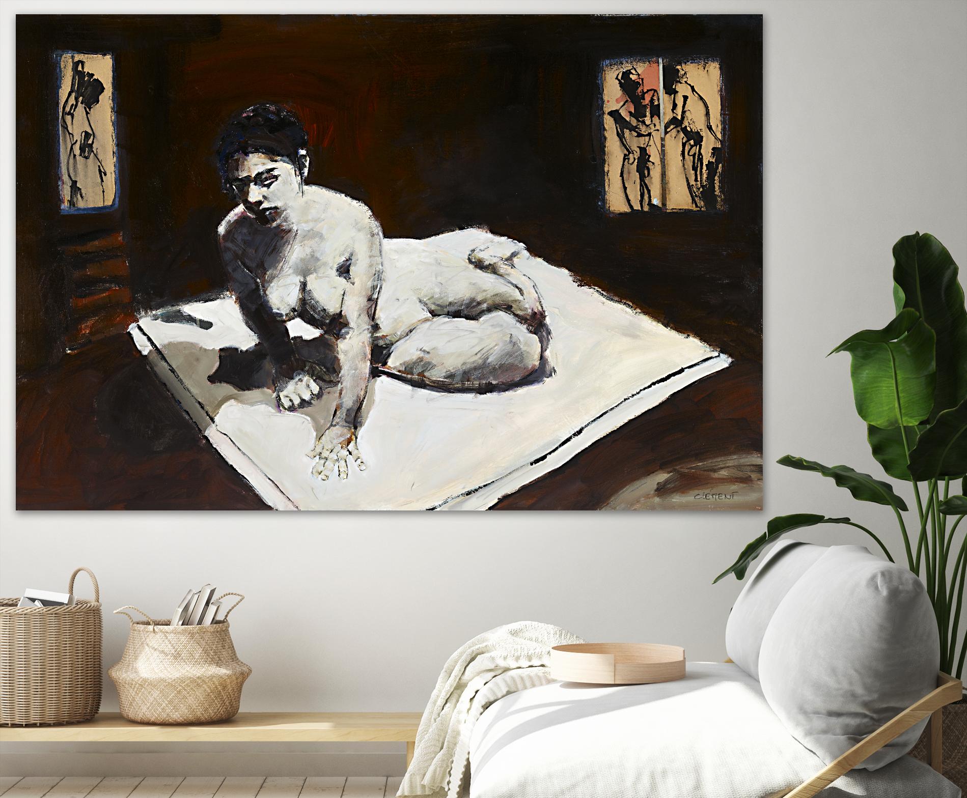 Telar by Jacques Clement on GIANT ART - burgundy figurative corps nu