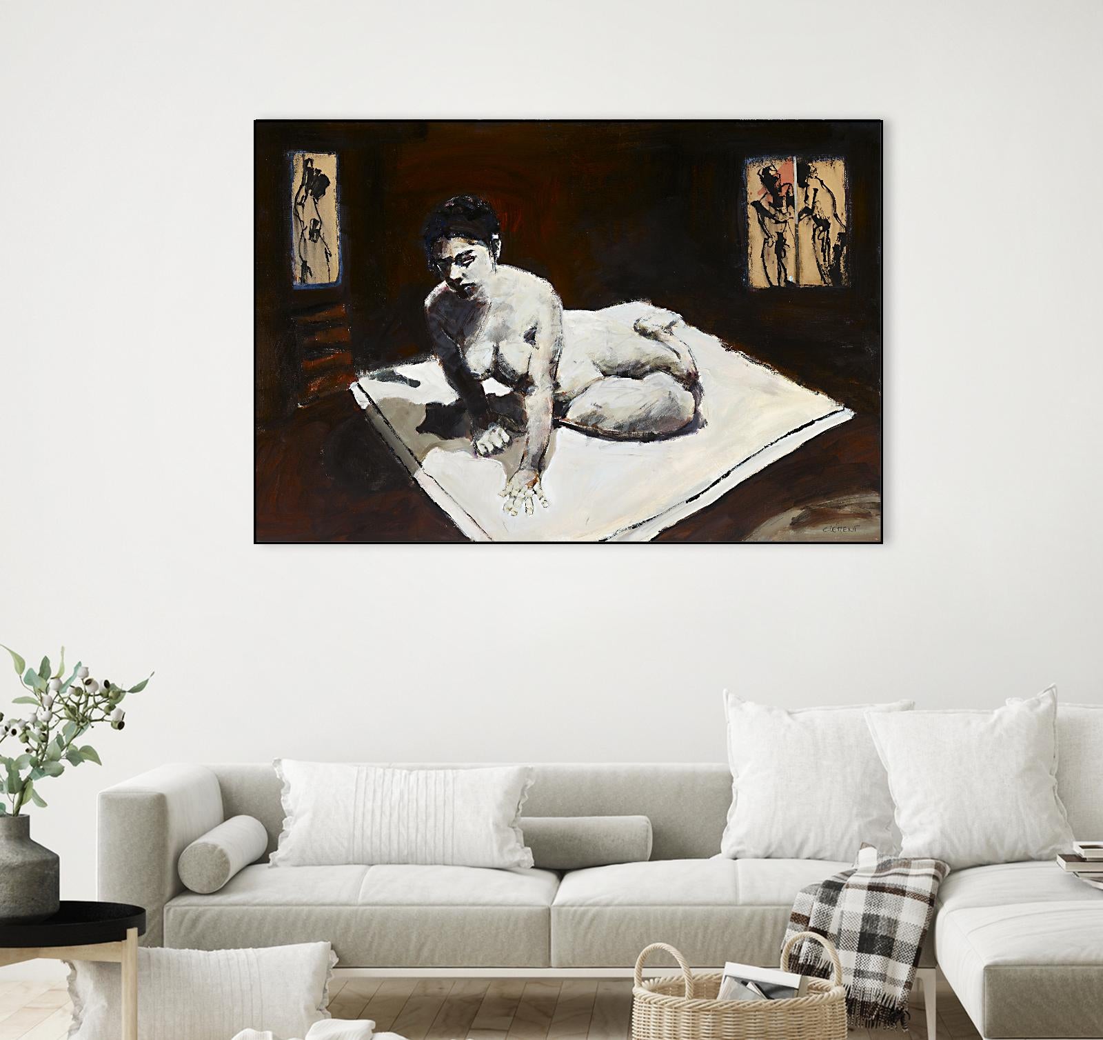 Telar by Jacques Clement on GIANT ART - burgundy figurative corps nu