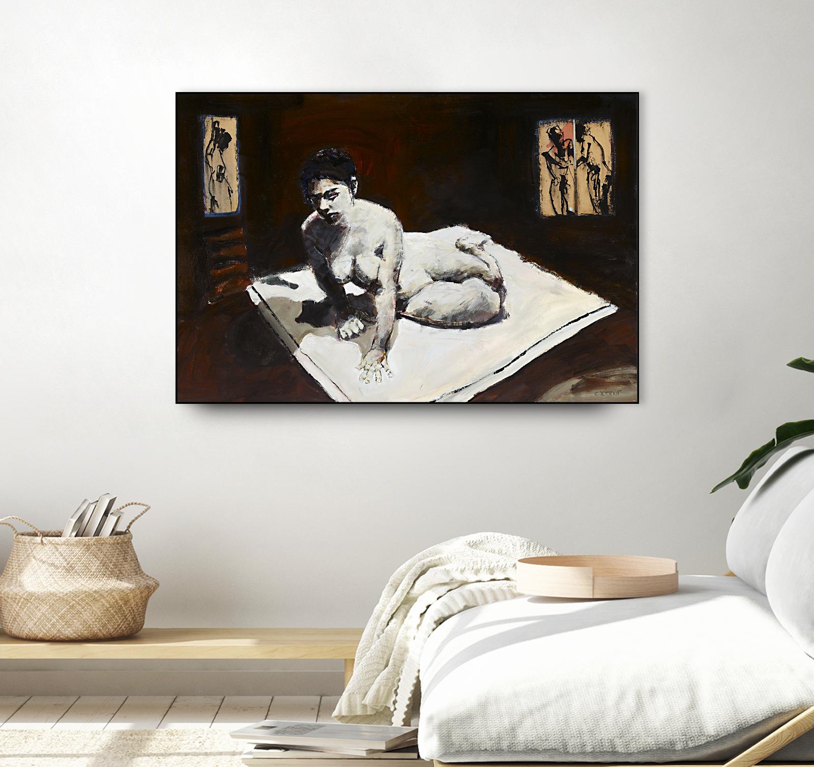 Telar by Jacques Clement on GIANT ART - burgundy figurative corps nu