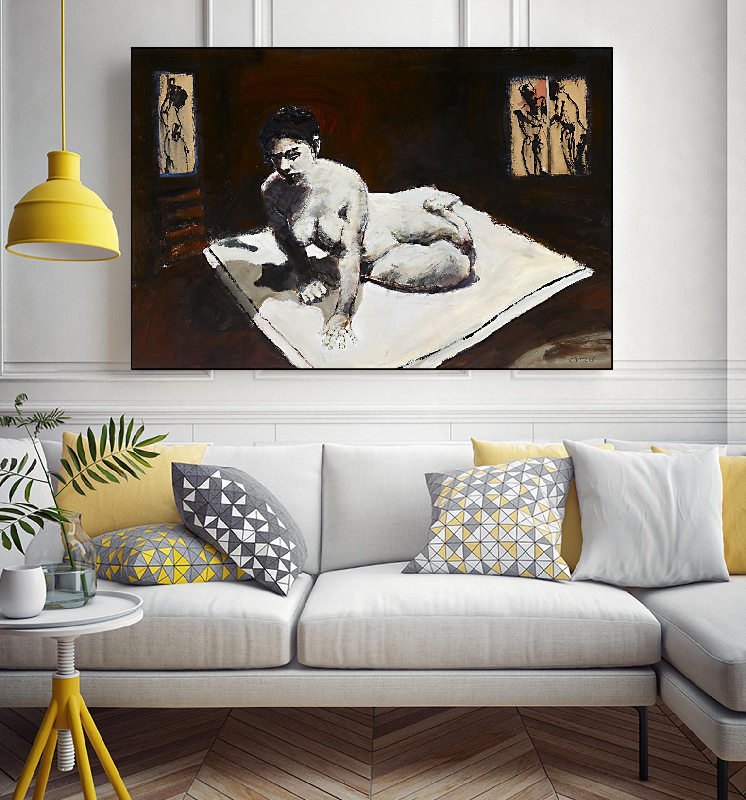 Telar by Jacques Clement on GIANT ART - burgundy figurative corps nu