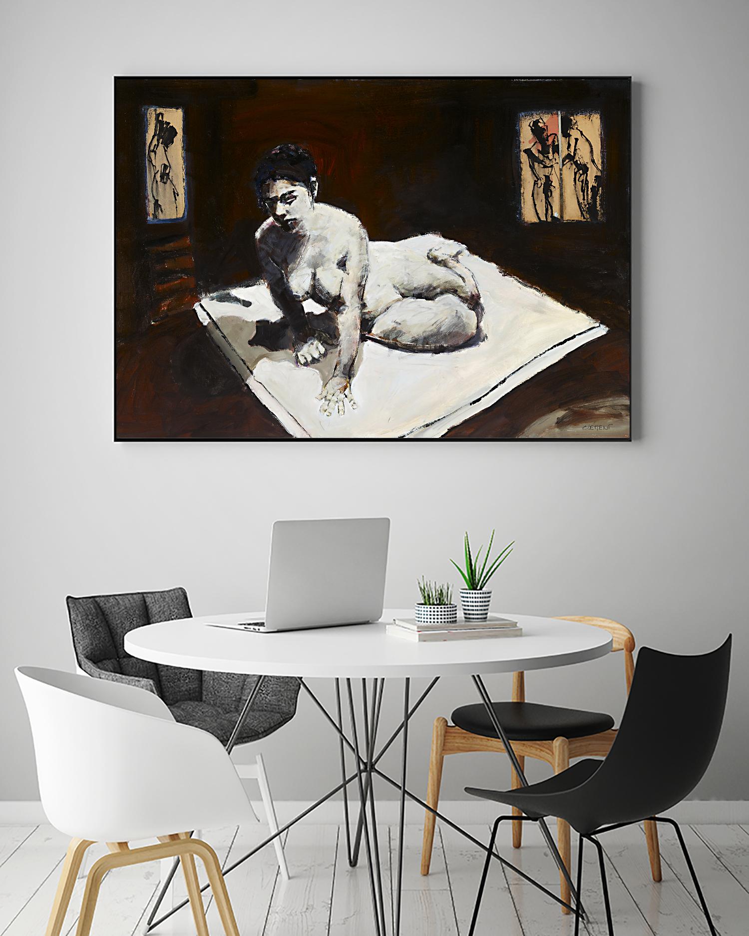 Telar by Jacques Clement on GIANT ART - burgundy figurative corps nu