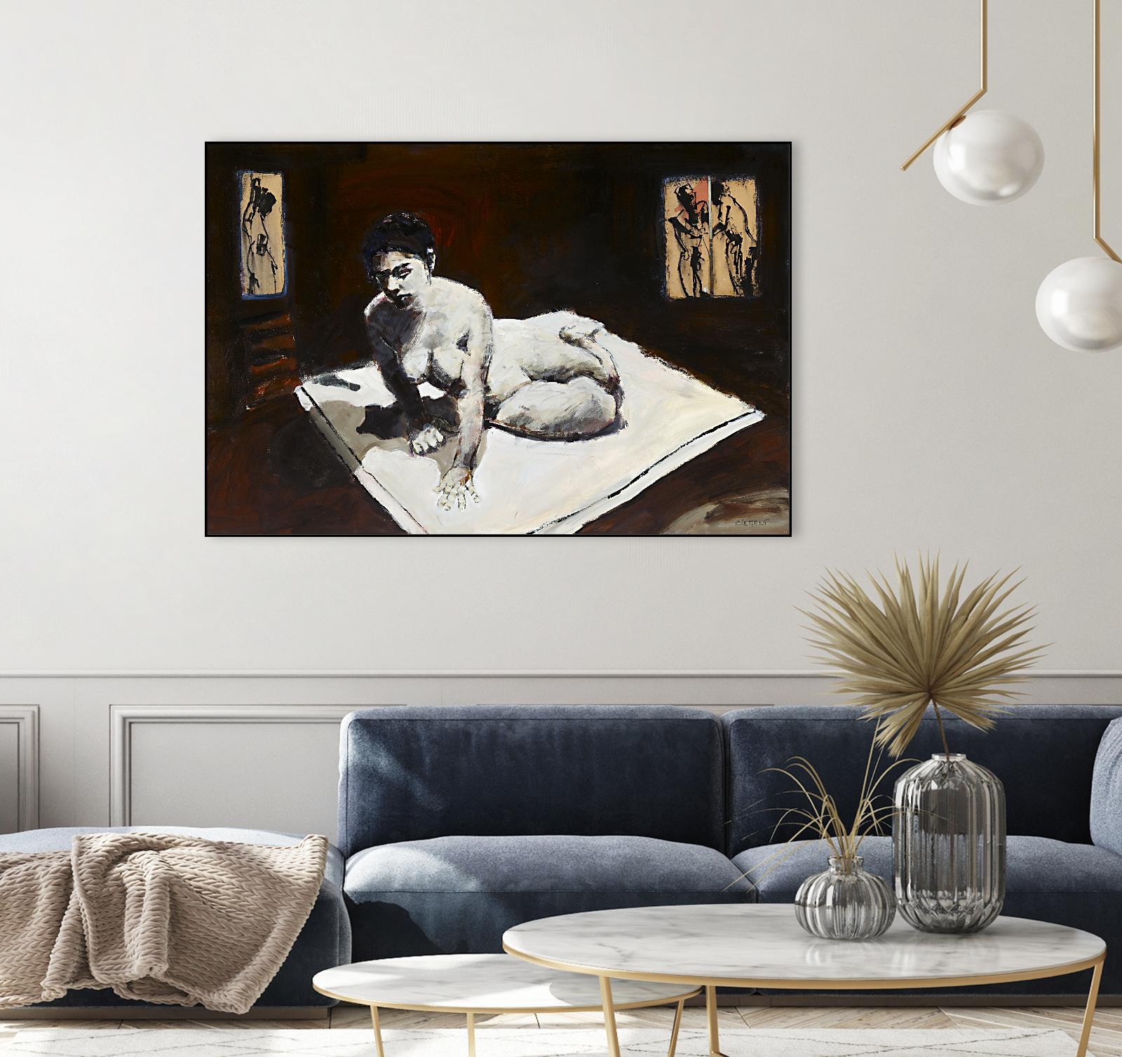 Telar by Jacques Clement on GIANT ART - burgundy figurative corps nu