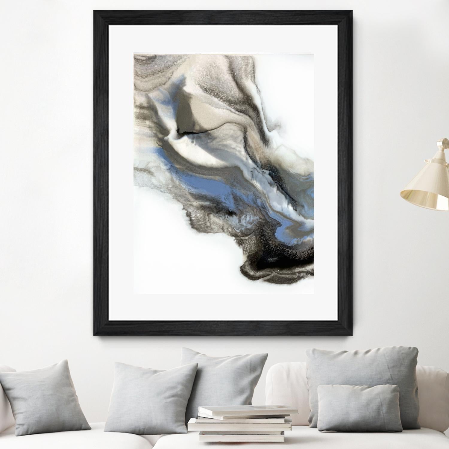 Green And Blue Wave by Alyson Mccrink on GIANT ART - grey abstract volage