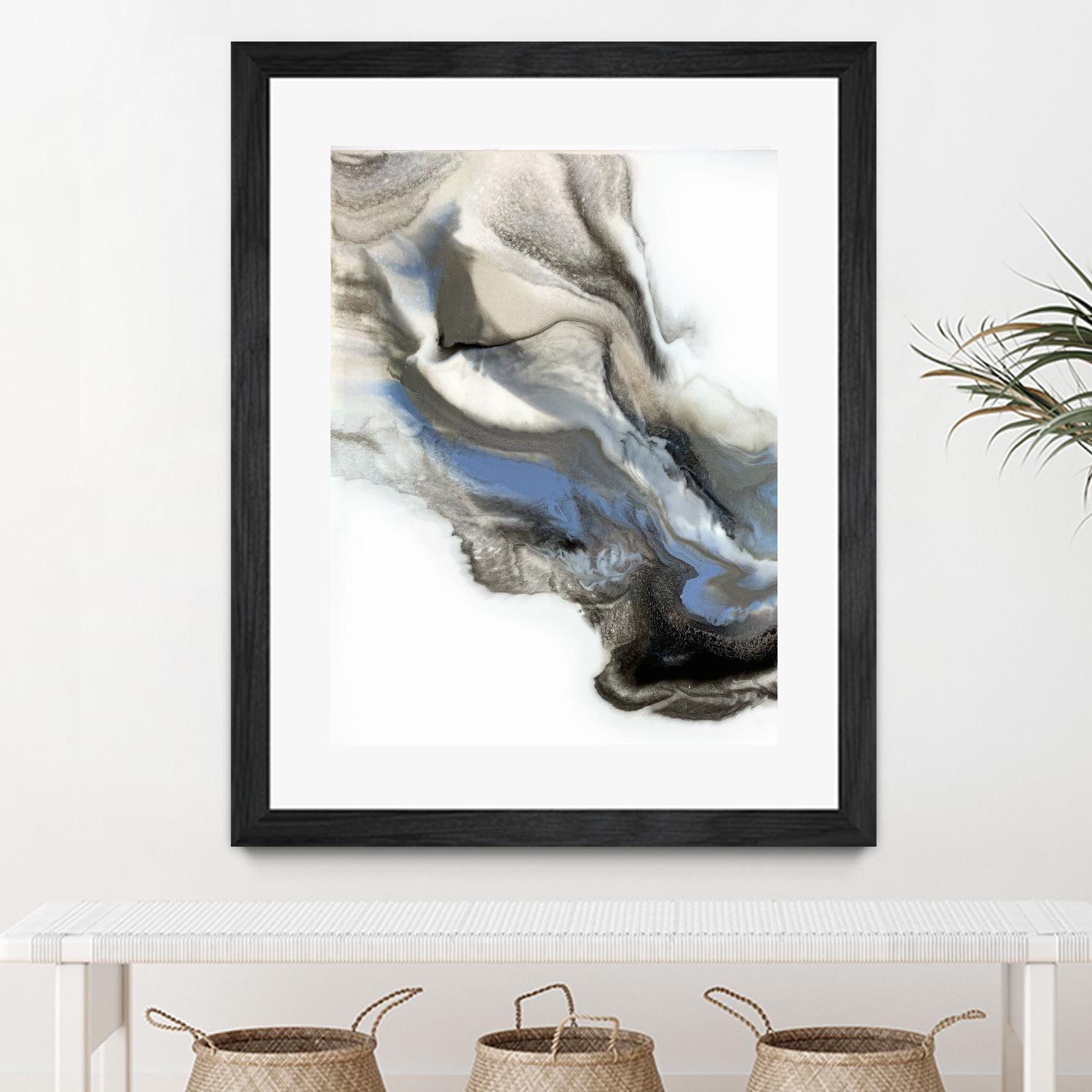 Green And Blue Wave by Alyson Mccrink on GIANT ART - grey abstract volage