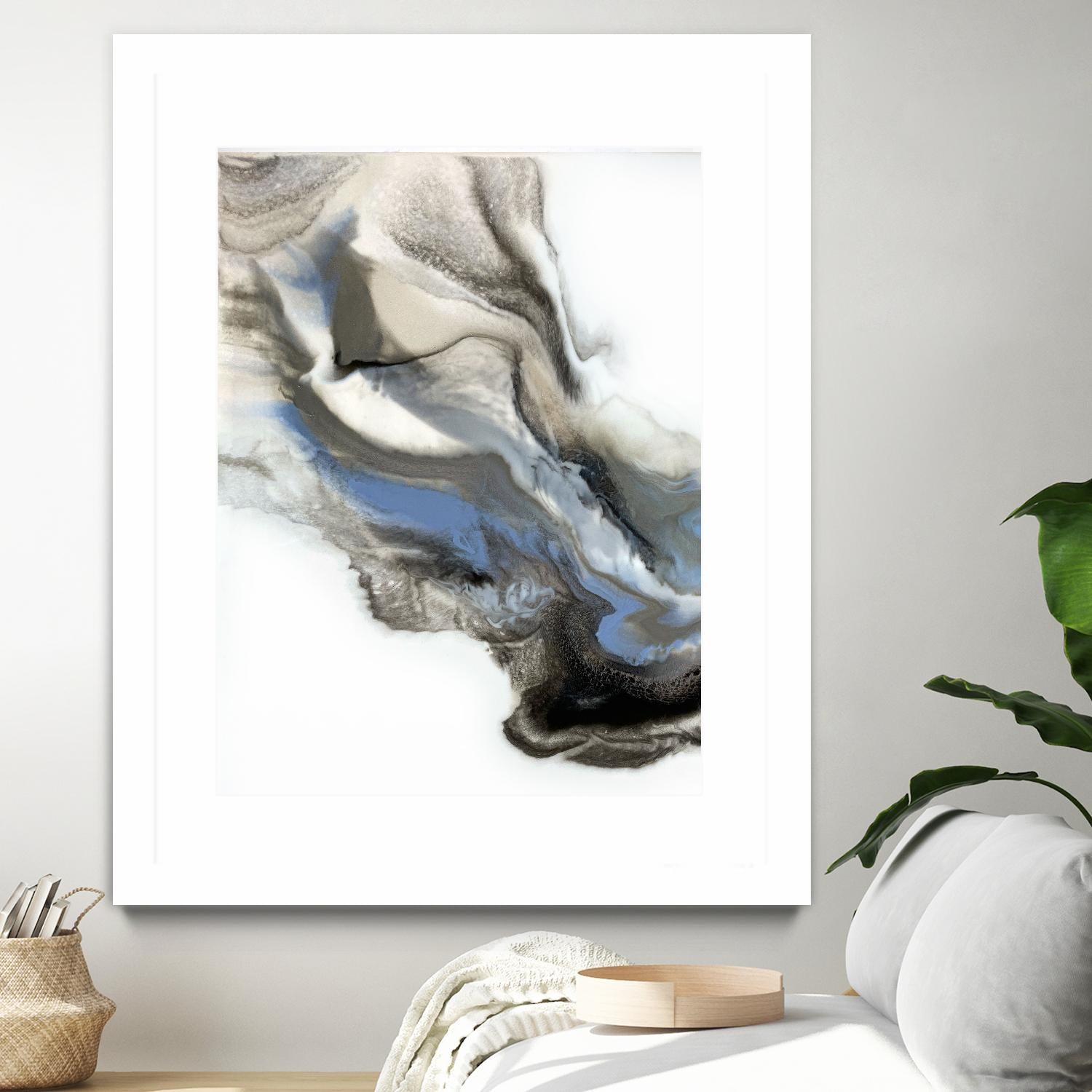 Green And Blue Wave by Alyson Mccrink on GIANT ART - grey abstract volage