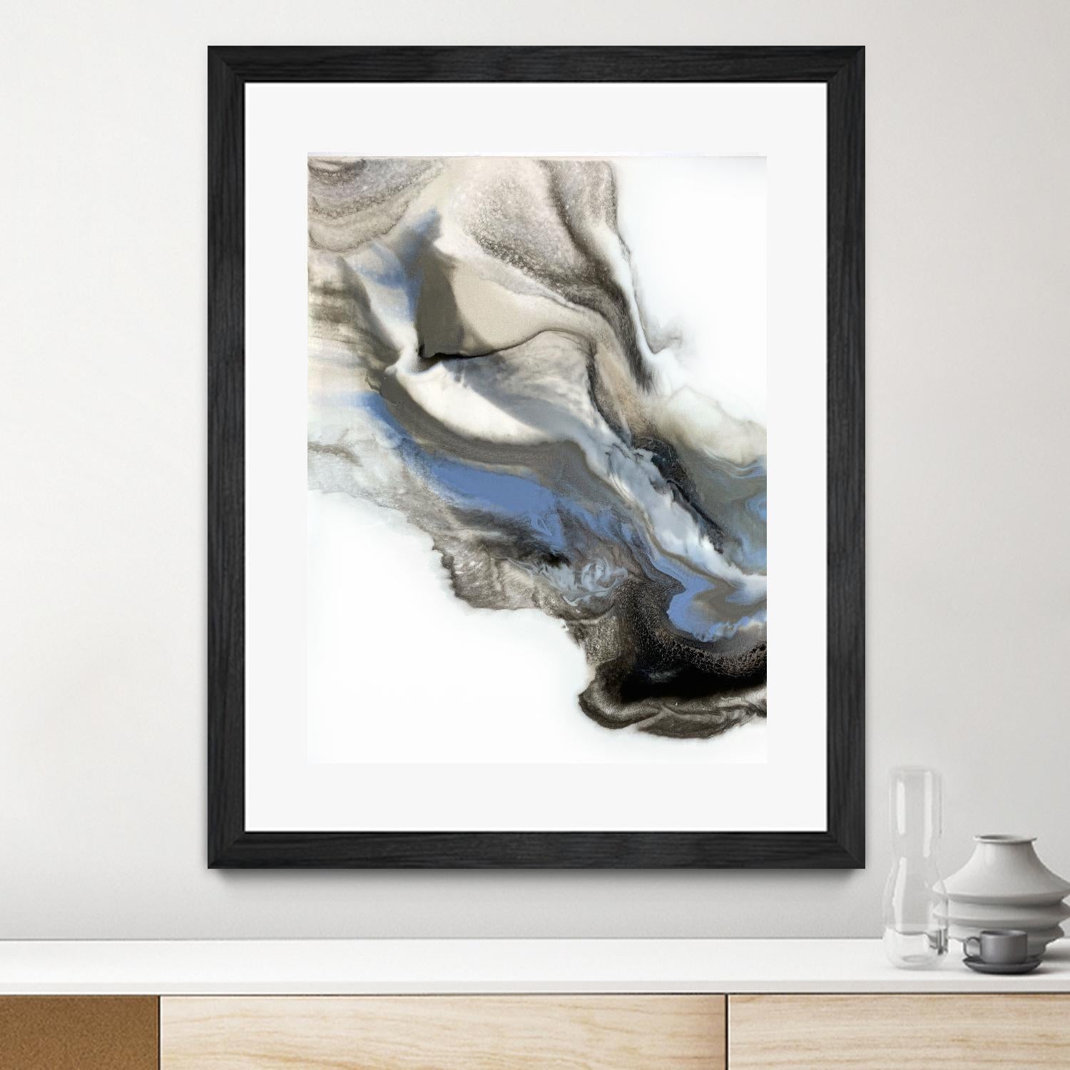 Green And Blue Wave by Alyson Mccrink on GIANT ART - grey abstract volage