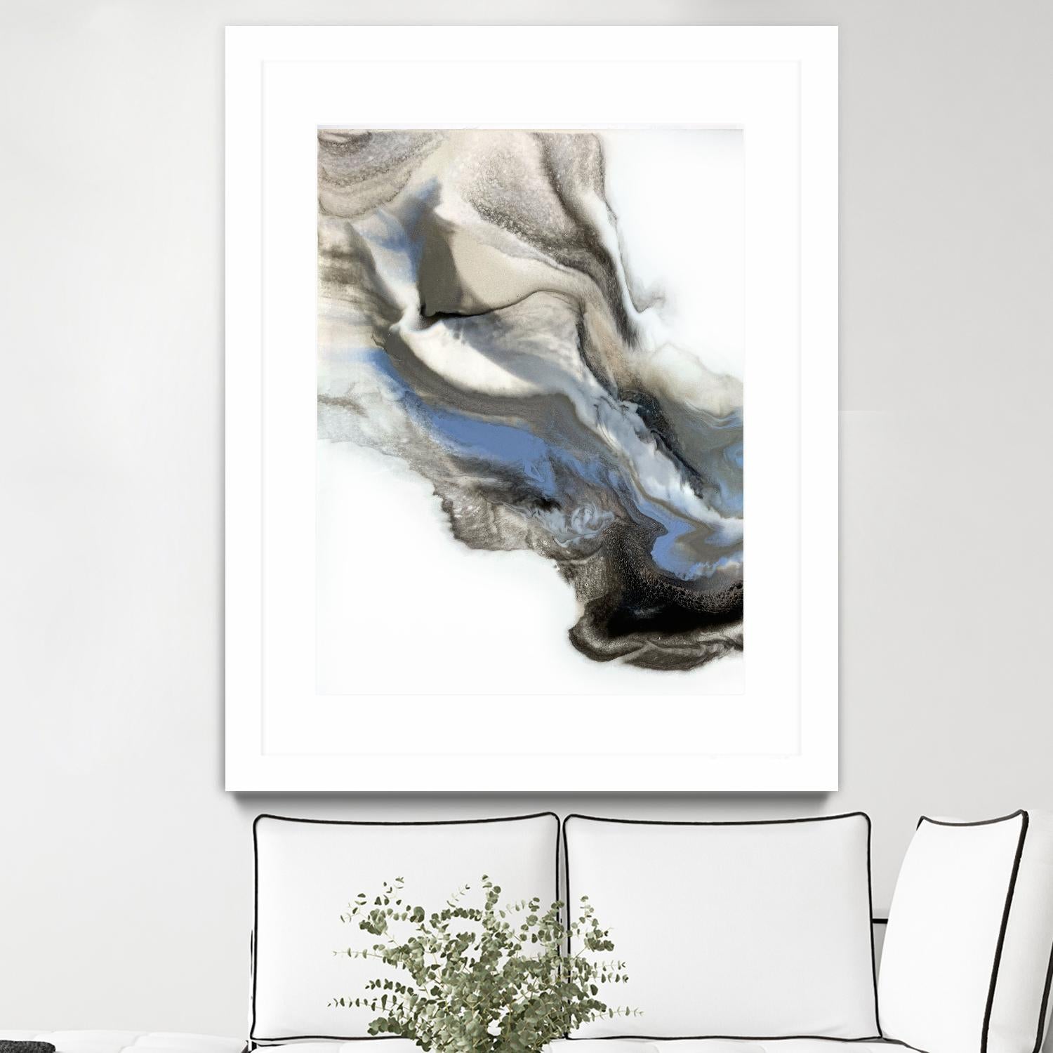 Green And Blue Wave by Alyson Mccrink on GIANT ART - grey abstract volage