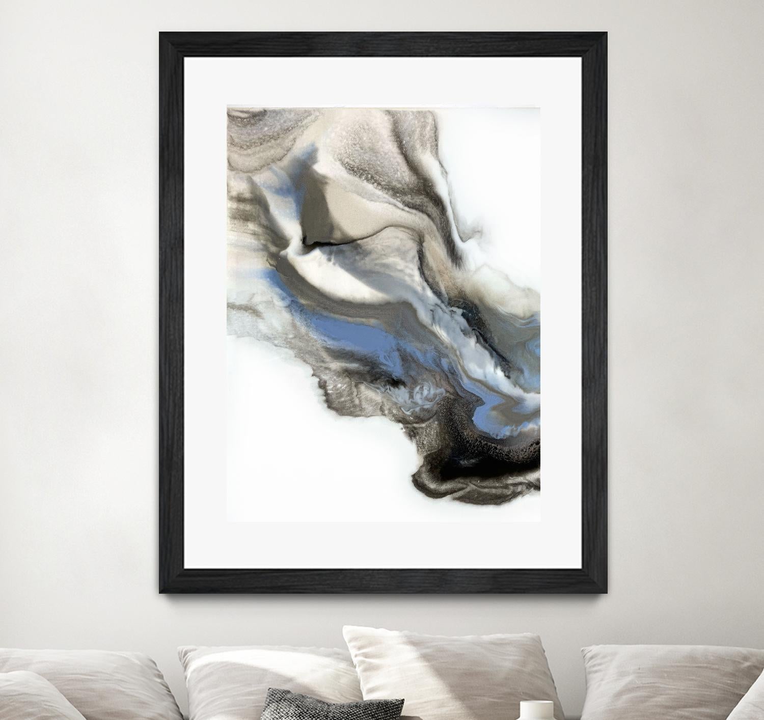 Green And Blue Wave by Alyson Mccrink on GIANT ART - grey abstract volage